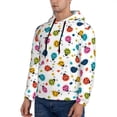 thumbnail image 3 of Uemuo Ladybugs And Flowers Pattern Men's Hoodie - Casual Pullover Hoodie with Kangaroo Pocket, Stylish Hooded Sweatshirt for Everyday Wear-Large, 3 of 7