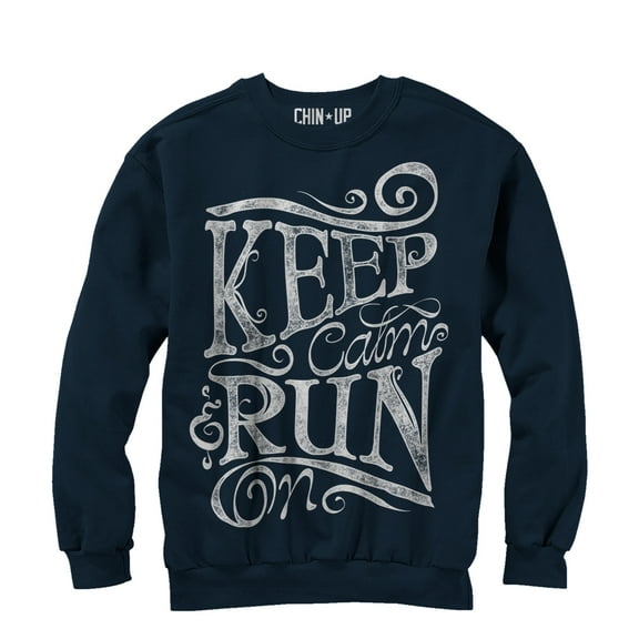 Women's CHIN UP Keep Calm and Run  Sweatshirt Navy Small