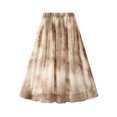 thumbnail image 2 of Vedolay Skirts Summer Skirk for Women Elastic Waist Color Block A-Line Midi Chiffon Pleated Skirt,Khaki One Size, 2 of 5