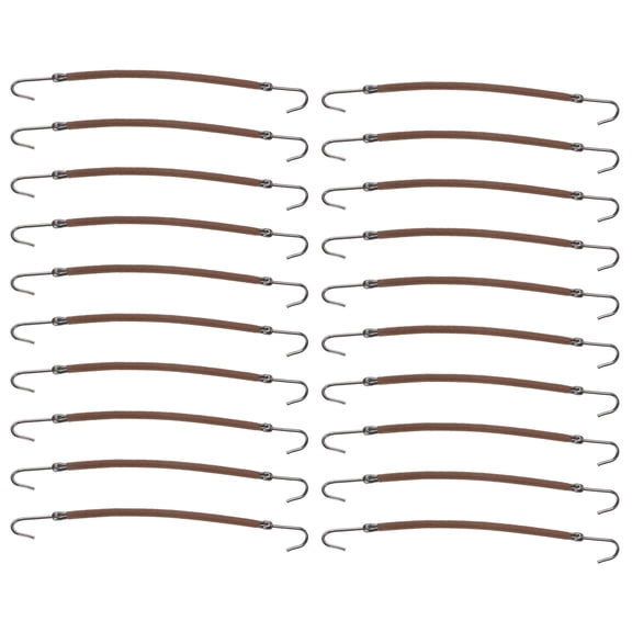 SEWCHICS 20Pcs Ponytail Hooks Coffee Hair Elastics for Smooth Natural Hairstyling
