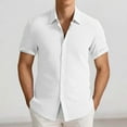 thumbnail image 2 of Men's Casual Button Down Shirt Short Sleeve Tops Lapel Button Down Graphic Lapels Shirts Casual Breathable Tees Button Down Tops, 2 of 4