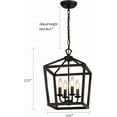 thumbnail image 2 of Farmhouse Rustic Black Lantern Chandelier Hanging Light Fixture 4-Lights for Kitchen Island Dining Room Hallway Entryway Foyer UL Listed, 2 of 18