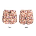 thumbnail image 3 of Balery Corgi Head with Floal Pantalones cortos deportivos para mujer con forro y dos bolsillos, elásticos, para entrenamiento, gimnasio, yoga-Large, 3 of 7