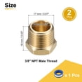 thumbnail image 2 of 2Pcs Tapón de cabeza hexagonal de latón, tapa de compresión, válvula de detención, 3/8" NPT, con cinta PTFE, 2 of 7