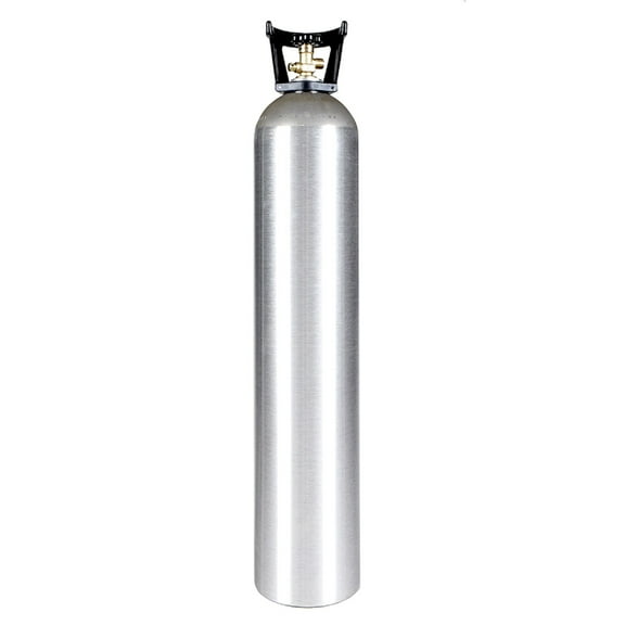 New 35 lb. Aluminum CO2 Cylinder Tank with CGA320 Valve and Handle DOT Stamped - Ships Empty