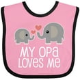 thumbnail image 3 of Inktastic My Opa Loves Me Elephant Boys or Girls Baby Bib, 3 of 4