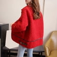 thumbnail image 4 of Njagoc3 Womens Winter Baggy Lapel Top Plus-Size Plush Cardigan Coat Long Sleeve Casual Jacket, 4 of 6