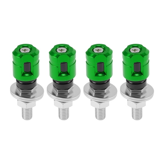 Tornillos de matrícula M6 universales para motocicleta Unique Bargains de 4.35 cm, kit de tornillos de matrícula antirrobo de aleación de aluminio verde, 4 piezas