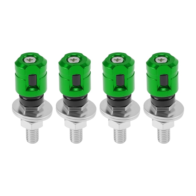 Tornillos de matrícula M6 universales para motocicleta Unique Bargains de 4.35 cm, kit de tornillos de matrícula antirrobo de aleación de aluminio verde, 4 piezas