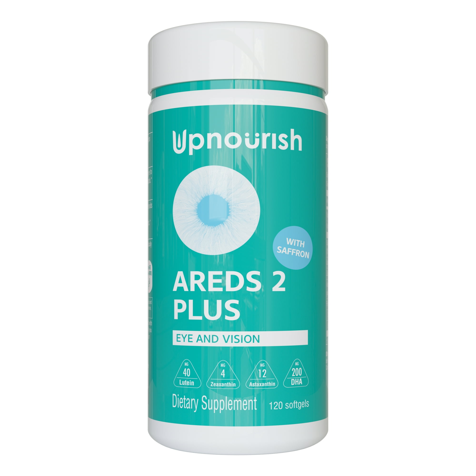 Eye Vitamins with Lutein 40mg, Zeaxanthin, Saffron, Astaxanthin 12mg, and DHA 200mg 120 Softgels