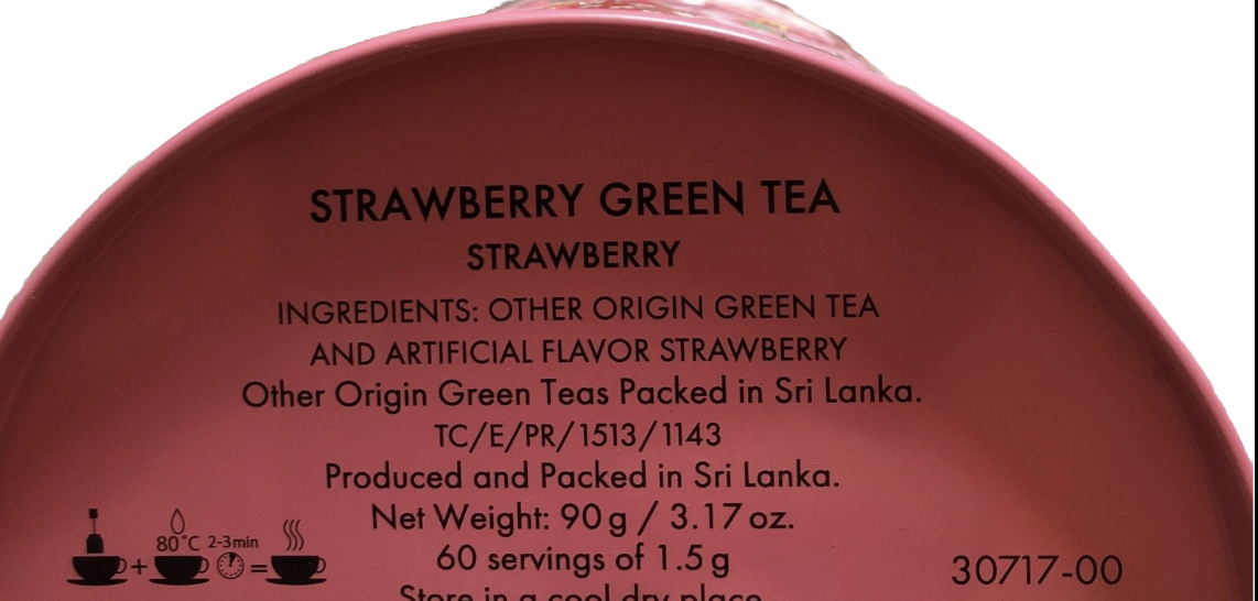 Cath Kidston Strawberry Green Tea Collector Tin (Strawberry) with 60 servings 1.5g Tea Bags