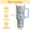 thumbnail image 5 of Basset Hound Gifts for Women Dog Lovers 40 oz Floral Basset Hound Tumblers with Handle and Straw, Stainless Steel Vacuum Insulated Travel Coffee Mug Cup Water Bottle, 5 of 6