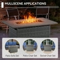 thumbnail image 5 of Opohoro 5 Pieces Outdoor Conversation Set with 41" Rectangular Fire Pit Table, Gray Rattan Furniture Set with Swivel Rocker Chairs, Beige for Patio Backyard Deck, 5 of 15