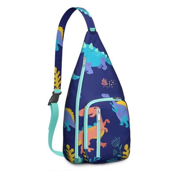 Retro Dinosaur Print Sling Backpack – Lightweight Crossbody Bag for Hiking, Travel & Daily Adventures