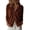 Brown, variant on Womens Button Down Hooded Cardigan Sweater Drawstring Long Sleeve Lightweight V Neck Solid Color Chunky Knit Cardigan Dark Gray M