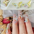 thumbnail image 4 of 6pcs Three-dimensional Butterfly Glass Nail Ornament 5*8mm Nail Ornament Manicure - style:style4;, 4 of 5