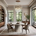 thumbnail image 4 of Meridian Furniture Genoa 48" Cream Marble Dining Table, 4 of 9