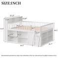thumbnail image 2 of Harper & Bright Designs Full Low Loft Bed with Storage & LED Headboard, Wood Loft Bed with Storage Bookcase, Shelves and Guardrails, White, 2 of 9