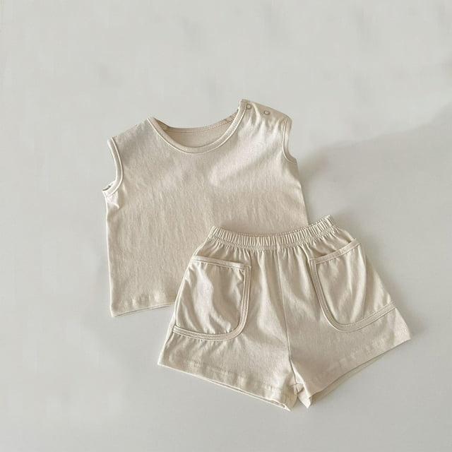 Tank Top for Girls Baby Summer New Small Two-piece Infant Sports Suit