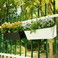 thumbnail image 4 of 2 Pack Hanging Flower Pots Large Metal Iron Plant Pot Holders Balcony Railing Planter for Balcony with Detachable Hooks Hanging Bucket Planters for Indoor and Outdoor Decor,White,16 inch, 4 of 7