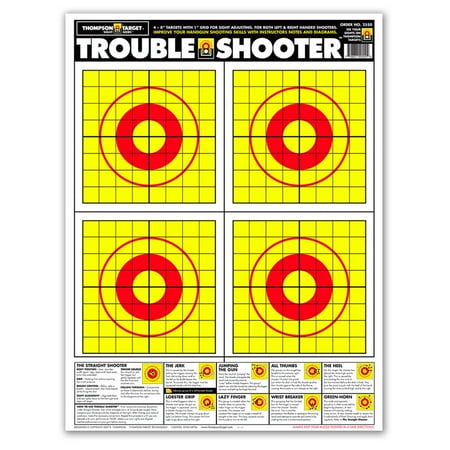 Thompson Target Trouble-Shooter Handgun Training | Paper Shooting Targets - 19 x25 (5 Pack)