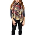 thumbnail image 3 of Warm Tartan Plaid Woven Oversized Fringe Scarf Blanket Shawl Wrap, 3 of 10