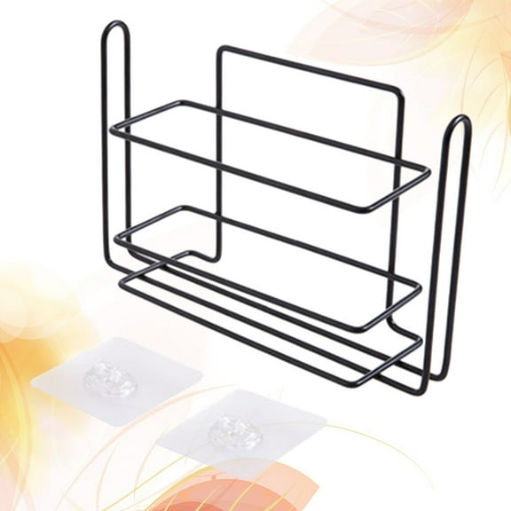 WHAMVOX Multifunctional Multilayer Kitchen Hanging Shelf Plastic Film Storage Rack Iron Refrigerator Side Wall Organizer Sidewall Fridge Holder (Black)
