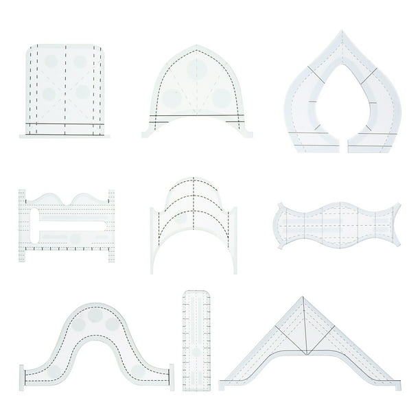 Hemoton 9pcs Free Motion Quilting Ruler Templates Quilter's Ruler