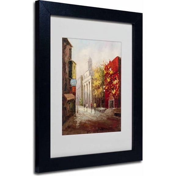 Trademark Fine Art "Sunday Morning in Bari Italy" Canvas Art by Rio, Black Frame
