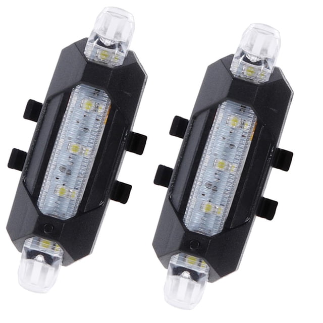 2x Luz Trasera de Impermeable Luz de Seguridad USB Recargable Súper Brillante LED Pieza para Bici de Carretera