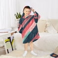 thumbnail image 6 of FORMRS Wearable Blanket Hoodie with Sleeves for Kids Cozy Flannel Sweatshirt, Pink Geometric, 6 of 7