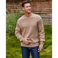 thumbnail image 3 of Kallspin Men’s Wool Blend Crew Neck Cable-Knit Pullover Sweaters(Coffee, X-Large,Tall), 3 of 8