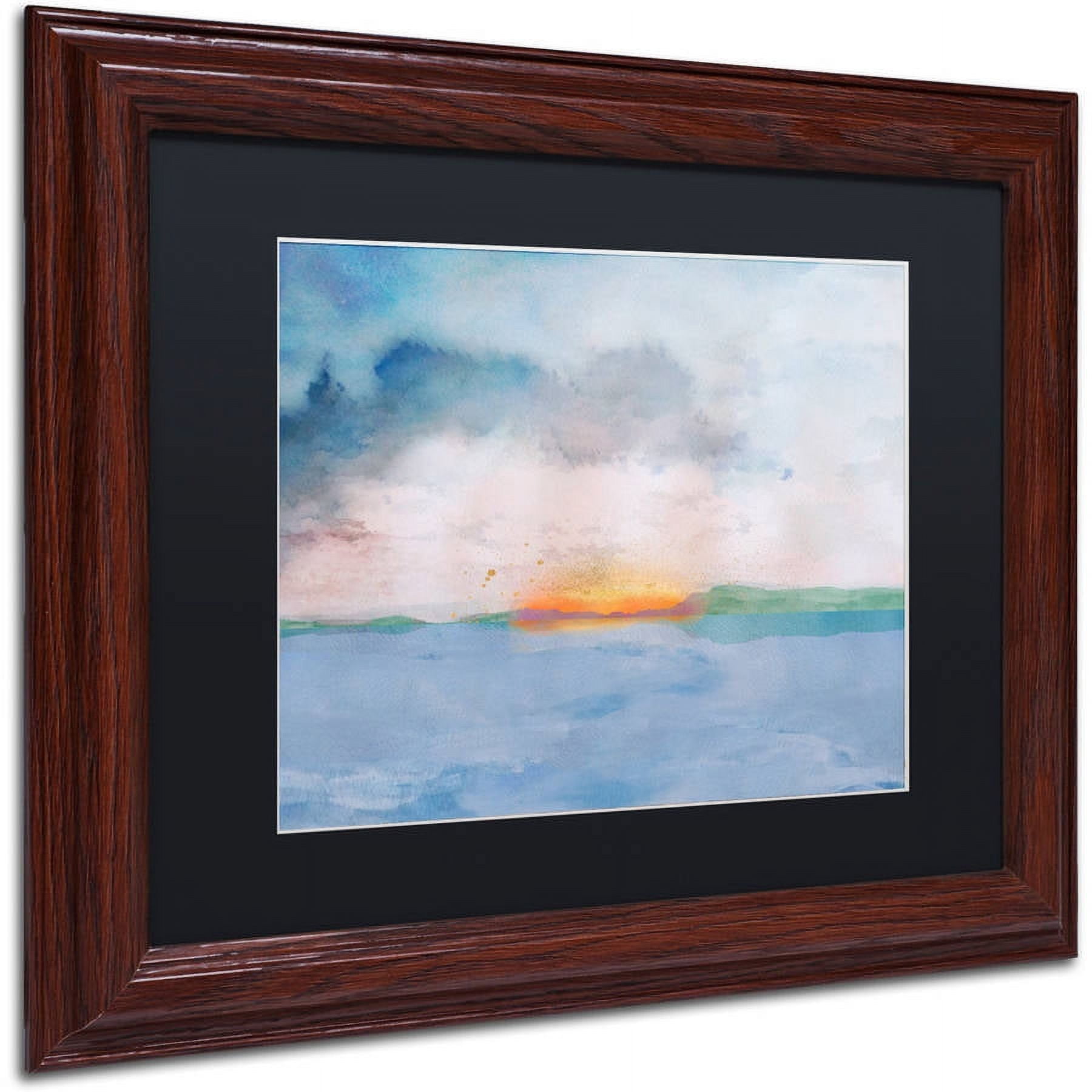 Trademark Fine Art "Sunset" Canvas Art by Lisa Powell Braun, Black Matte, Wood Frame