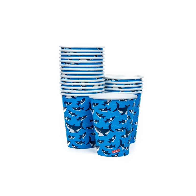 Glad For Kids Sharks Design Paper Cups, 9oz, 20 Count - Walmart.com