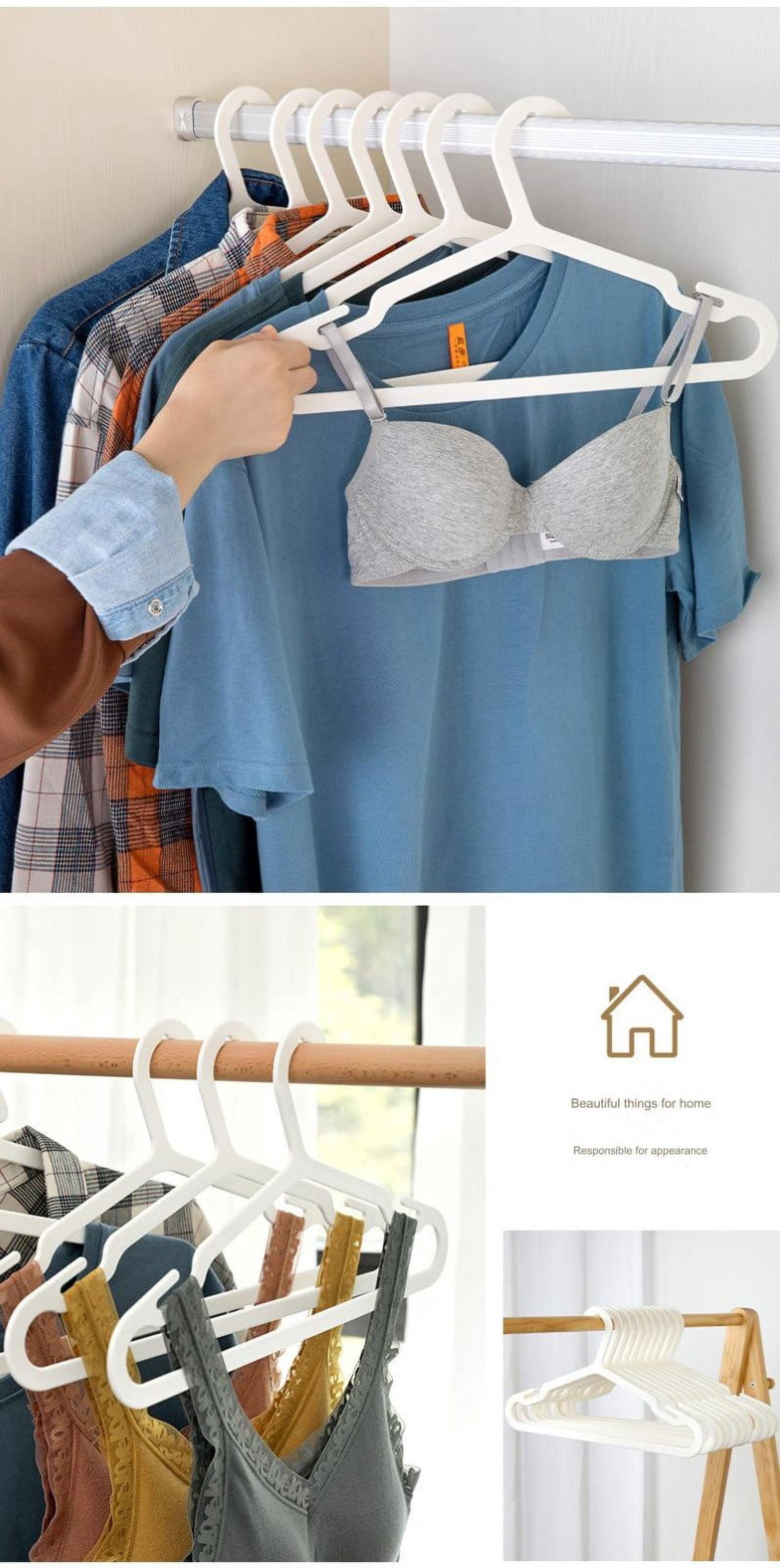 10 Pack Heavy ;Duty Plastic Hangers 25lb Capacity Swivel Hook Clothes Hanger Wide Shoulder Non Slip Thick Coat Hanger White