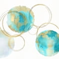 thumbnail image 2 of Harris, Natalie 12x12 White Modern Wood Framed Museum Art Print Titled - Circular Aqua and Gold II, 2 of 4