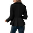 thumbnail image 6 of Elegant Women Blazer Business Work Office Peplum Hem Jacket Open Front Herringbone Coats, 6 of 6