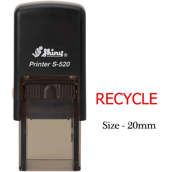 eloria Recycle Symbol Red Ink Self Inking Rubber Stamp Office & Commercial Use Office Stationary