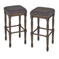 thumbnail image 5 of TMS Grafton 30” Turned Leg Stool (Set of 2), Rustic Brown and Charcoal Gray, 5 of 5