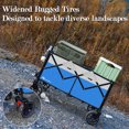 thumbnail image 4 of Moon Lence Big Capacity Garden Portable Hand Cart with All-Terrain Beach Wheels Collapsible Folding Wagon Cart Heavy Duty Folding, Adjustable Handle & Drink Holders, 4 of 8