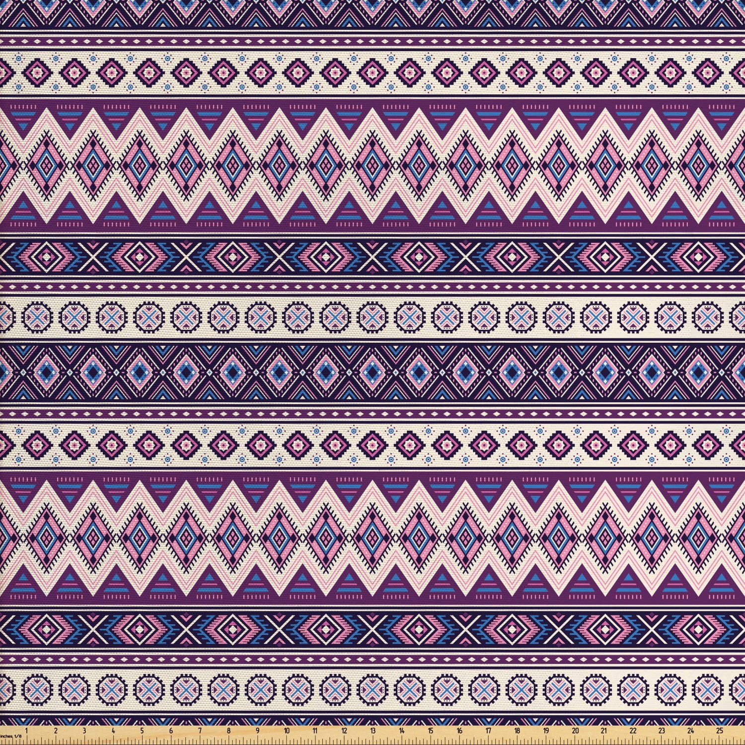 Aztec Fabric by The Yard, Art Modernized Tribal Triangles in Vivid ...