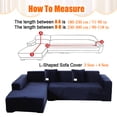 thumbnail image 4 of CJC Sectional Couch Covers, Velvet Stretch L Shape Sofa Covers, 2pcs Sofa Slipcovers for 3 + 4 Seaters Sectional Chaise Slipcover for Pets Kids, Navy Blue, 4 of 10