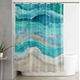 thumbnail image 2 of Shower Curtains for Bathroom-36"x78",Marine Coastal Wave Turquoise Ombre Waterproof Bath Curtain Grommet Shower Curtain Set with Hooks,Abstract Ocean Sea Shore Washable Bath Accessories, 2 of 7