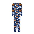 thumbnail image 4 of Halloween Pajamas, Halloween Matching Family Pajamas Blue Pumpkin Ghost Print Long Sleeve 2Pcs Pj Set Soft Sleepwear Nightwear Loungewear Holiday Party Costume Festive Cute Spooky Season for Family, 4 of 6