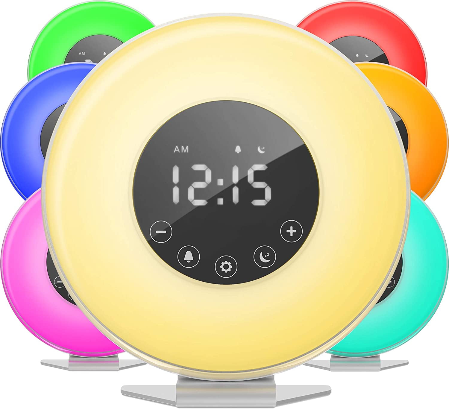 Wake up LED Night Light Sunrise Alarm Clock w/ FM Radio Bedside Sounds Xmas 