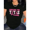 thumbnail image 1 of Camiseta de mujer Trajes de verano Traje Camiseta de cuello redondo para viajes de compras deportivas ﻿Breast Cancer Awareness Pink Ribbon Graphic Tee - Women's Casual Crew Neck Short Sleeve T-Shir, 1 of 6