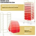 thumbnail image 4 of FASCK  10-Drawer Rolling Storage Cart, Utility Mobile Trolley with Removable Drawers & Universal Casters & 2 Brakes, Versatile Flexible Drawer Organizer Cart for Home, Office, Mixed Pink, 4 of 7