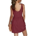 thumbnail image 4 of Viadha Womens Summer Clothes Women's Solid Color U-neck Csual Sleeveless Dress, 4 of 4