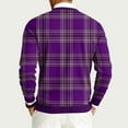 thumbnail image 4 of CharmCyan Men's Round Neck Long Sleeve Ribbed Knit Pullover Dark Purple L, 4 of 6