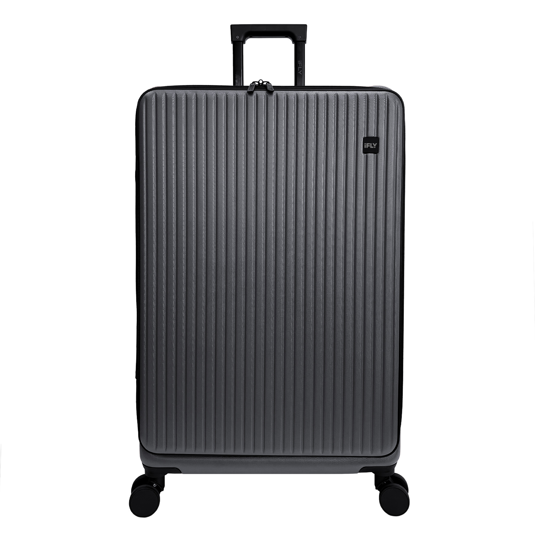 iFLY Quantum 28" Expandable Large Checked Hardside Top-Opening Luggage, Charcoal